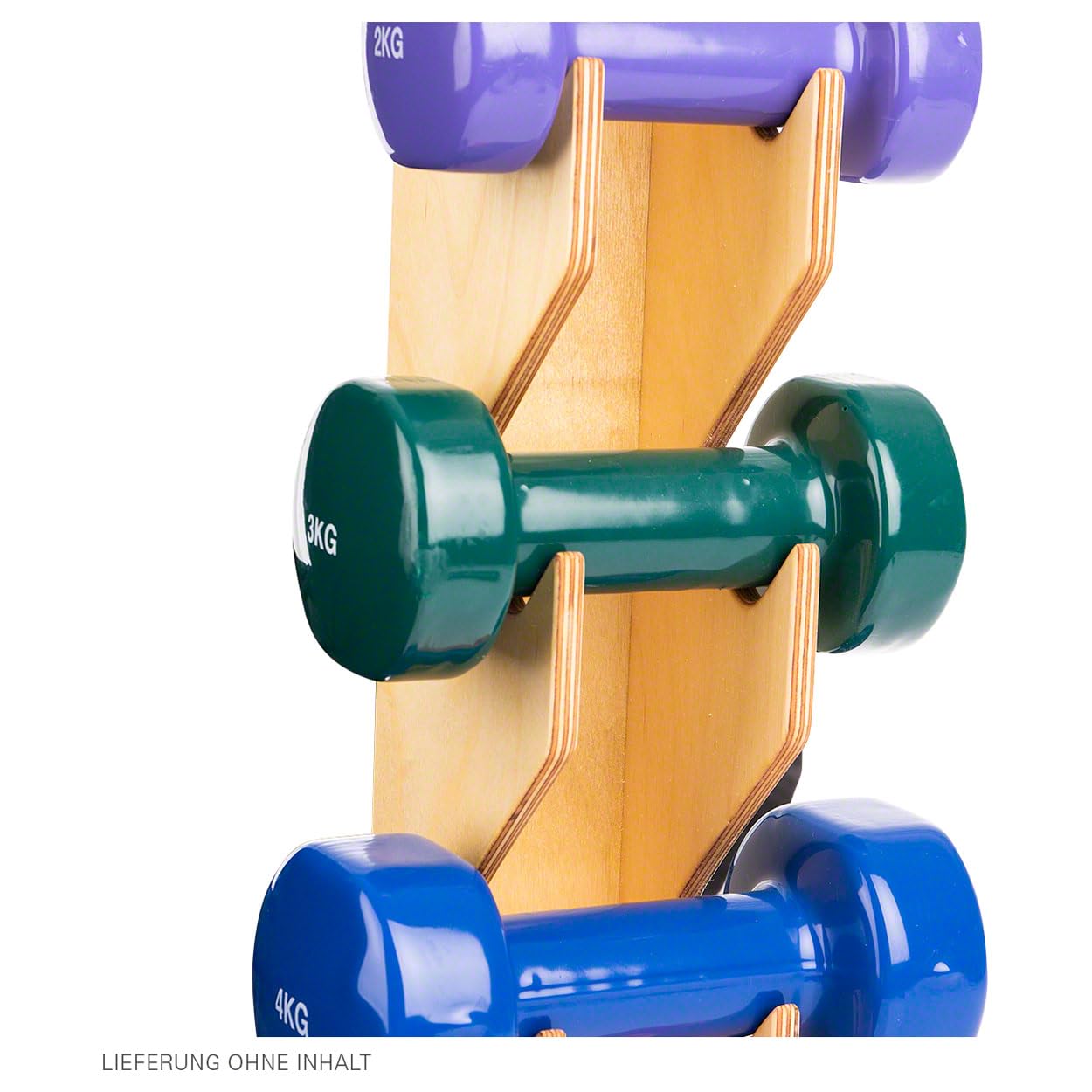 Wooden wall mount for dumbbell, barbell, fitness, bodybuilding, gymnastics, weights.