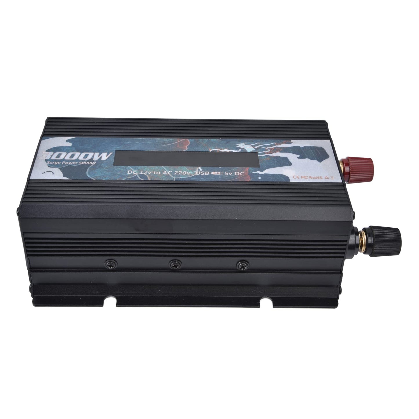 300W Pure Sine Wave Inverter DC 12V to AC 220V Multifunctional Battery Converter for Home, RV, Truck (Black)