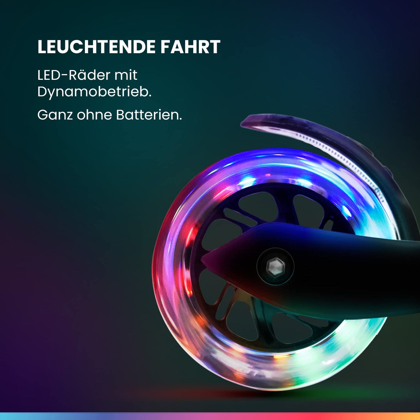 Fun Pro Two-wheeled scooter for children 6 years and up, preschool age and up to 80KG weight. The safe premium scooter for kids with LED wheels, foldable, for ages 5-9.