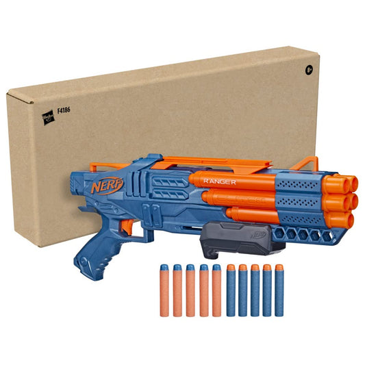 NERF Elite 2.0 Ranger PD-5 Blaster with 5 barrels, 10 Elite Darts, easy handling, dart storage, pump action.