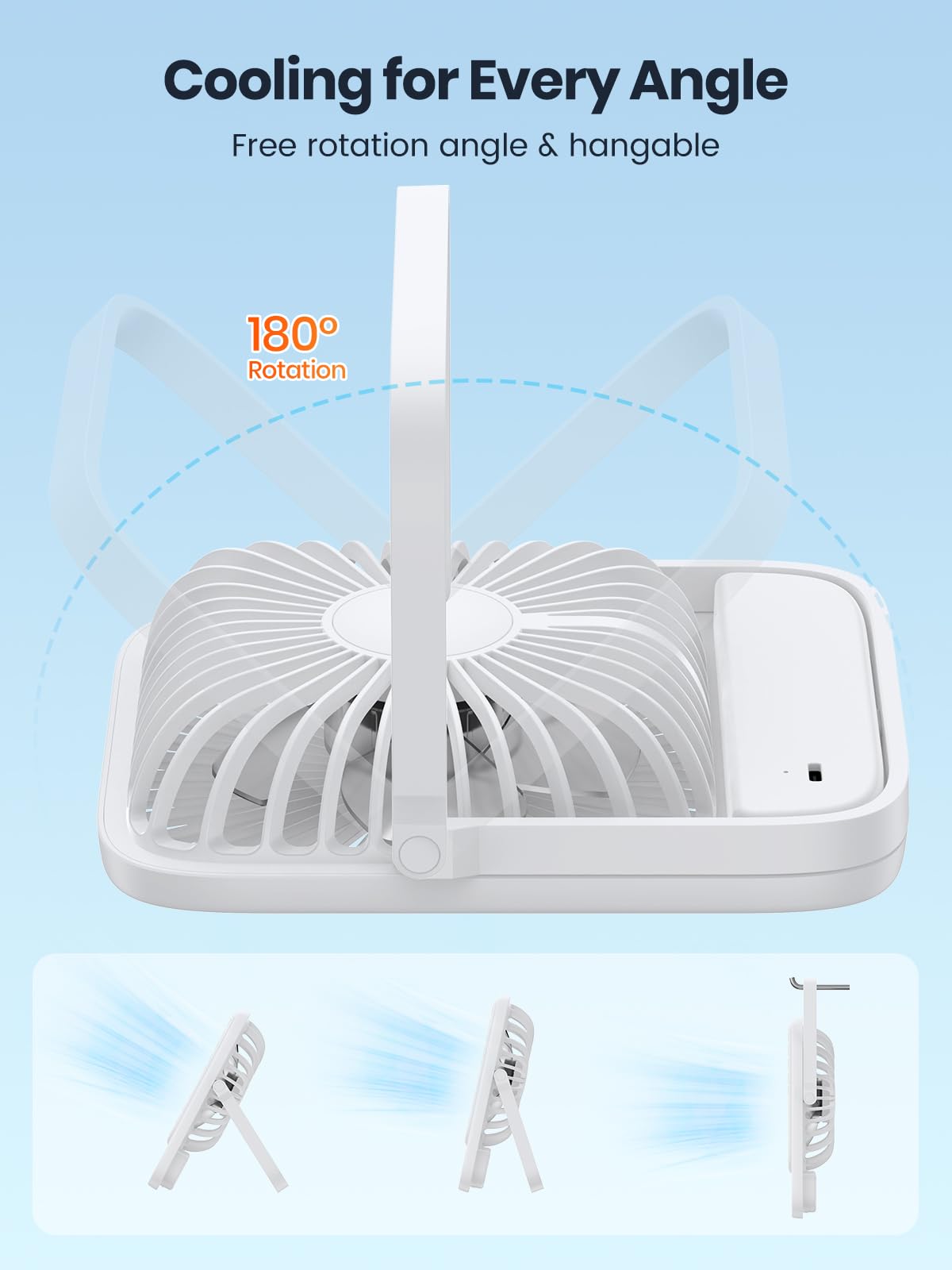 Warmco USB Fan 2 Pack USB-C Wired Personal Desk Fan with strong airflow and quiet operation, 3 speeds, compact and foldable, perfect for office and home use.