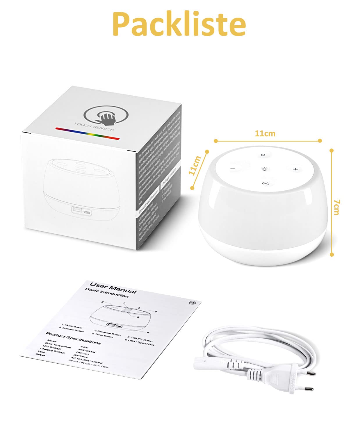 Bedside lamp with USB C 20W Fast Charger, LED bedside lamp with touch dimmable feature and RGB color changing mode & timer. Charging lamp for kids' room, bedroom, living room.