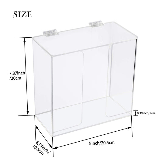 KOEMEHR Mask dispenser box with lid acrylic wall mount storage box for masks, gloves, napkins, hairnets, transparent