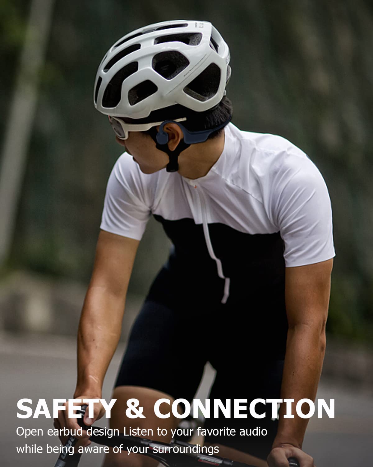 SANOTO bone conduction headphones, open ear headphones Bluetooth 5.3 wireless IPX7 waterproof sweatproof sports headphones for runners, cyclists, and fitness.
