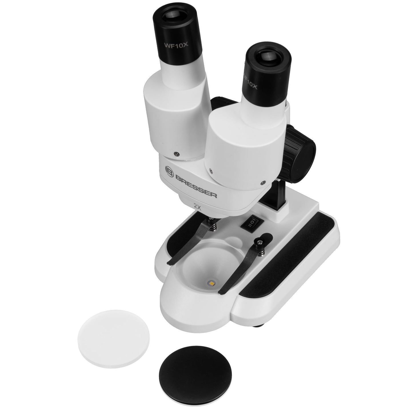 Bresser Junior Stereo 3D Microscope ICD-Pro with 20x and 50x magnification for kids and adults to observe stones, coins, insects, and more. 20x / 50x magnification.