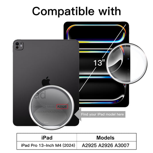 JETech screen protector for iPad Pro 13 inch M4 (2024) with camera protection, easy installation tool, tempered glass display protection anti-scratch, HD clear, 2 pieces each.