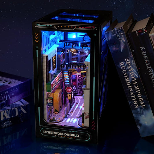 TOPBSFARNY 3D Wood Letter Stand Puzzle DIY Dollhouse Wood Bookends Book Nook Model Kit for Teens and Adults to Build Creativity Gift, TC36-Z