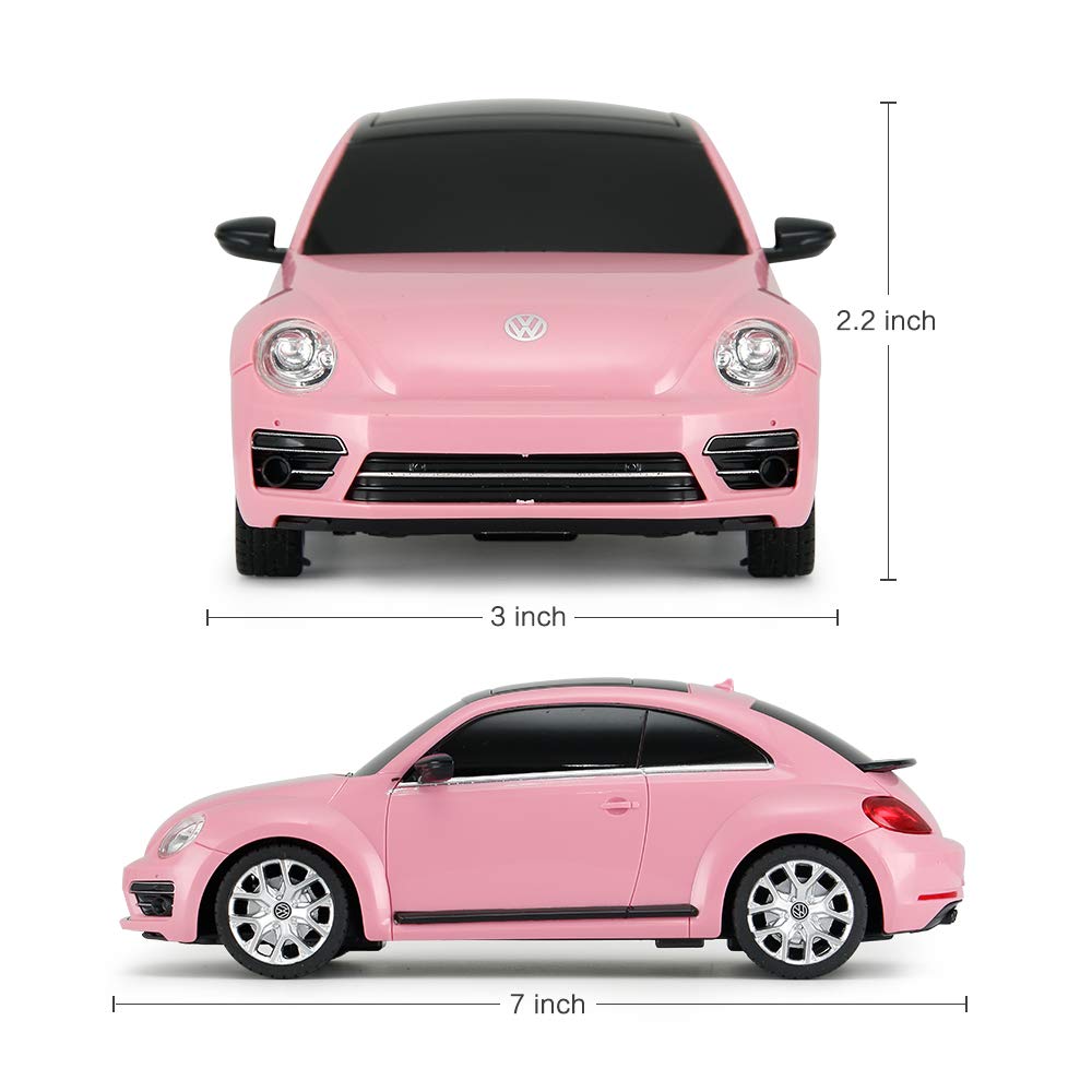 Rastar remote-controlled Volkswagen Beetle, scale 1:24, kids' remote-controlled racing car, pink toy car for kids/girls/toddlers.