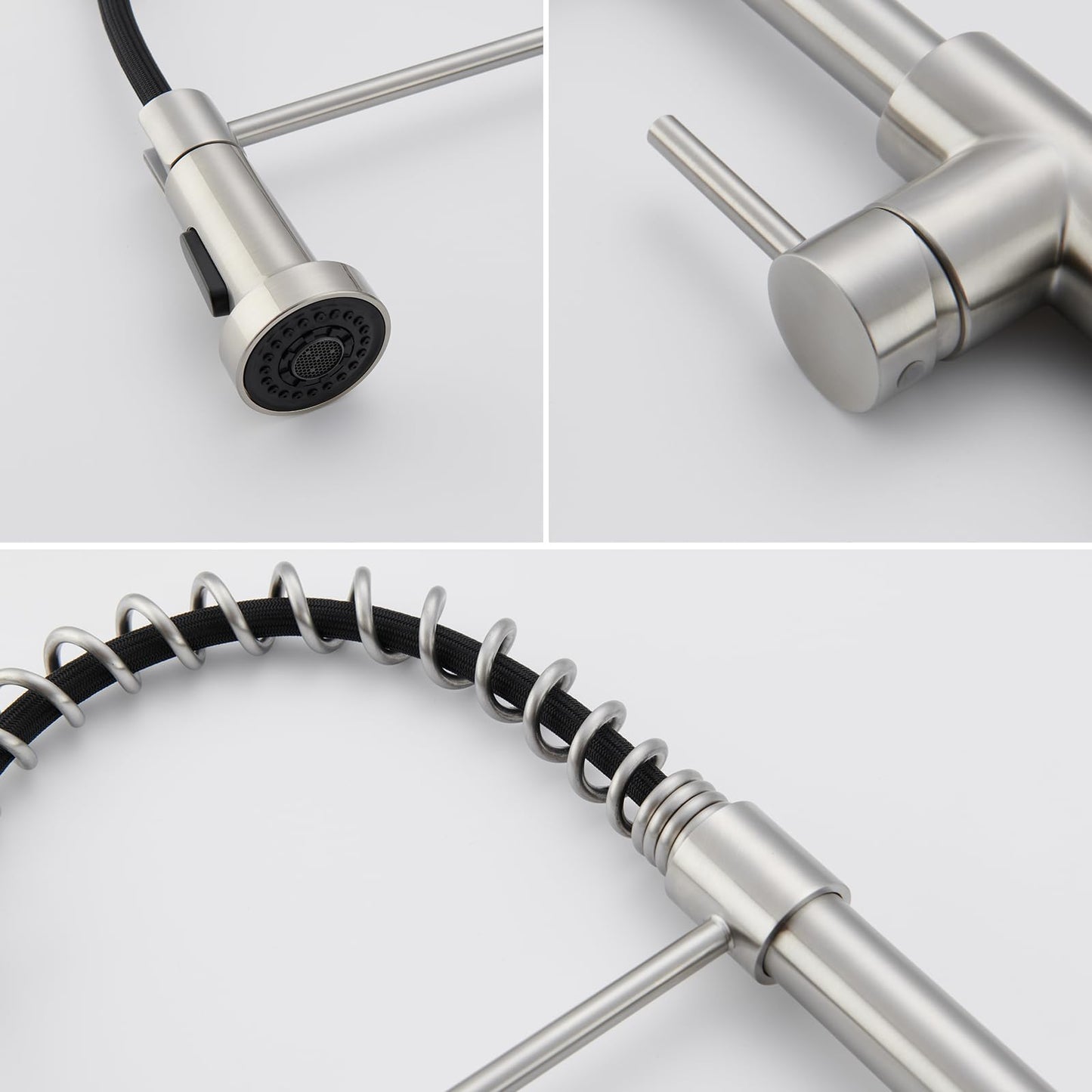 Auralum Kitchen Faucet, Kitchen Tap with Pull-Out Sprayer, Kitchen Mixer Tap with 2 Spray Modes, Stainless Steel Sink Faucet, 360° Swivel High Pressure Faucet for Kitchen.