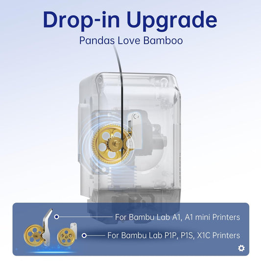 BIQU Panda Claw, Extruder gear for Bambu-Lab A1/A1 Mini 3D printers, Golden RNC Nano-coated extruder gear, Smoother and more uniform flow, Longer lifespan