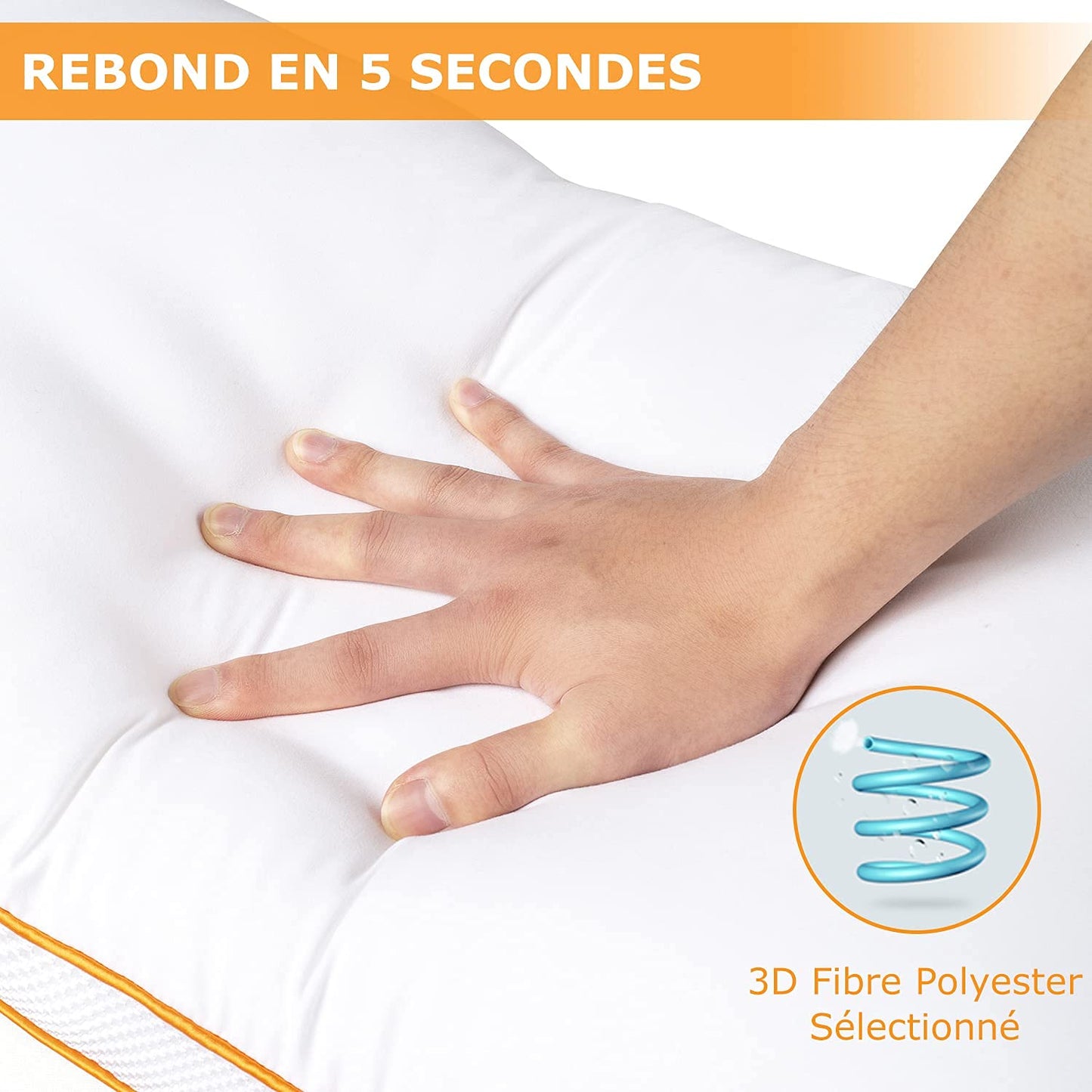 Maxzzz pillows, 65 x 65 cm, 2 pieces, anti-mite, anti-sweat, hypoallergenic, soft pillow, 100% polyester fiber, breathable, comfort and effective support.