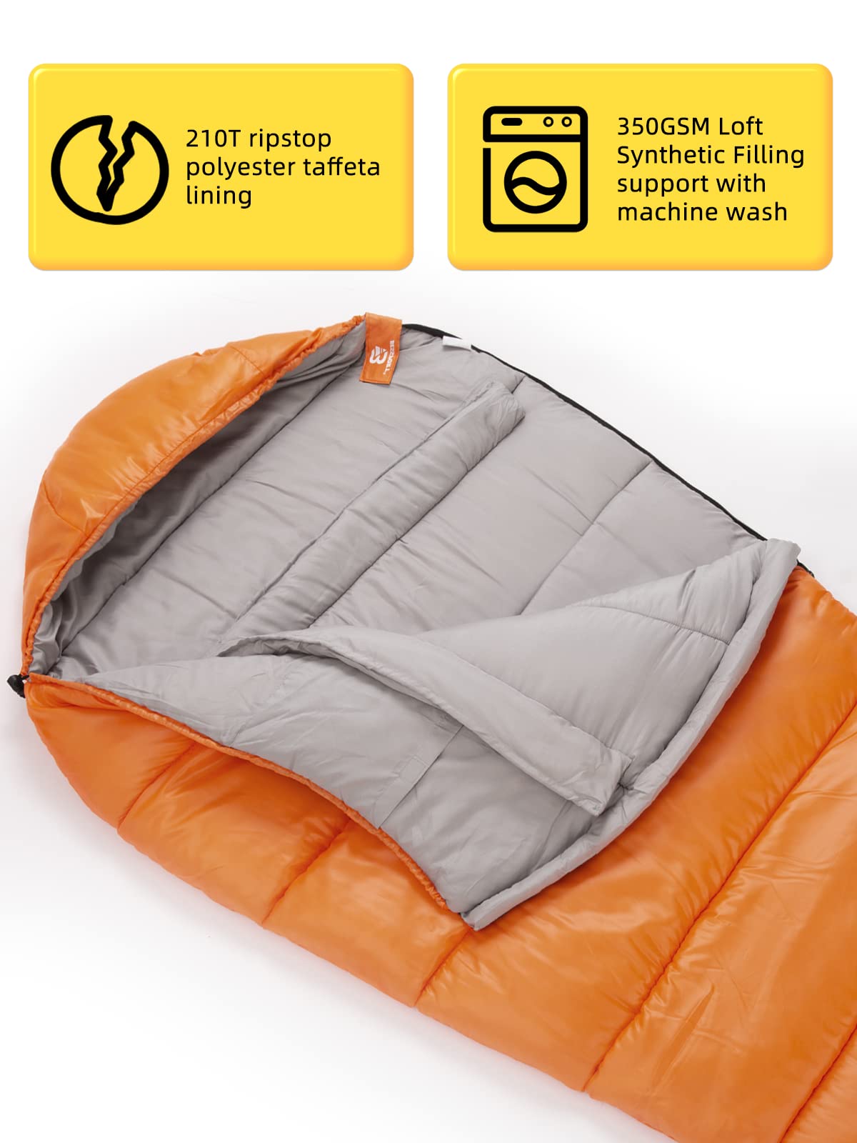 Bessport sleeping bag -10℃ 4 seasons winter mummy sleeping bag water resistant sleeping bag for travel camping outdoor camping or indoor