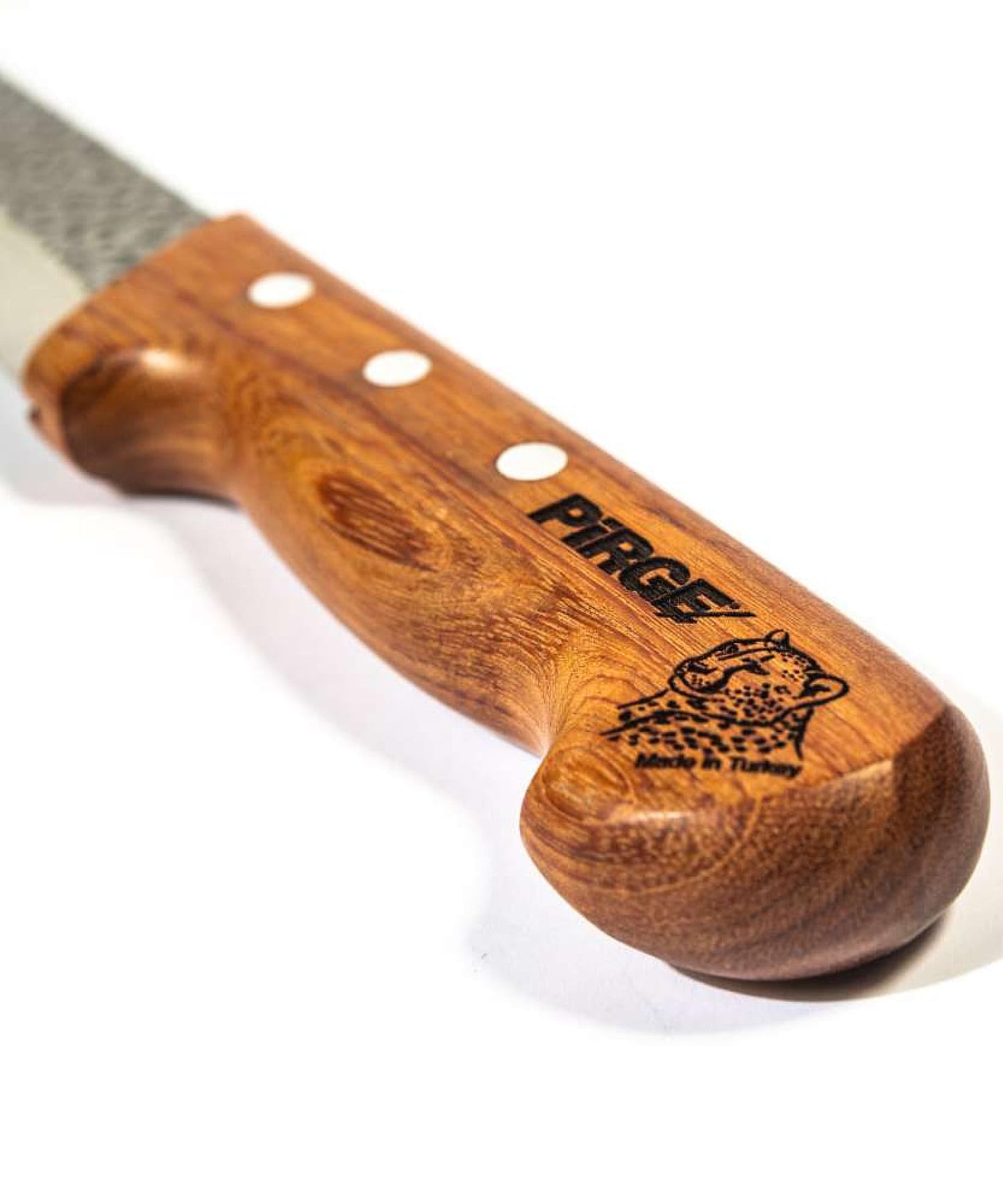 Pirge Elite Hand-Forged Butcher Knife with Leather Sheath 16.5 cm - Butcher Knife - Boning Knife - Exceptional Sharpness Butcher Knife - Stainless Steel Kitchen Knife - Natural Wood Handle Design