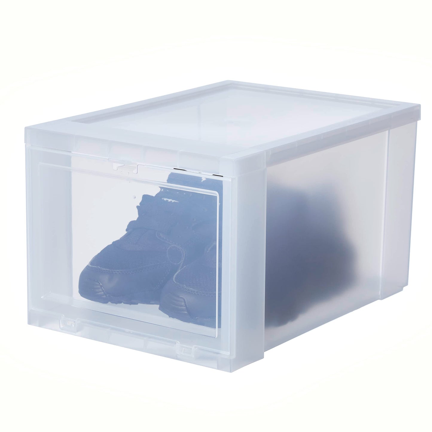 Iris Ohyama Transparent Shoe Storage Boxes, for sizes up to 46, L32 x H18 cm, 6-pack, Stackable Shoe Boxes, Front Opening, Shoe Racks, Shoe Organizer, Sneakers, EUDF-S.