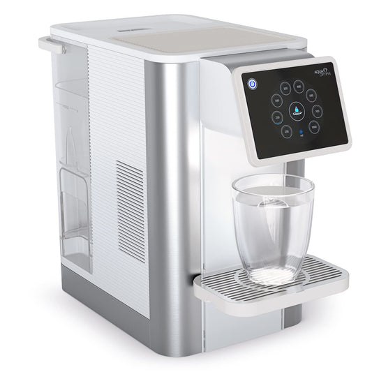 Aqua Optima Aurora Cold Water Dispenser, 3.8 liters capacity, with Evolve+ 5-stage water filter to reduce microplastics and impurities, 21 x 404 x 336mm, Silver, Plastic.