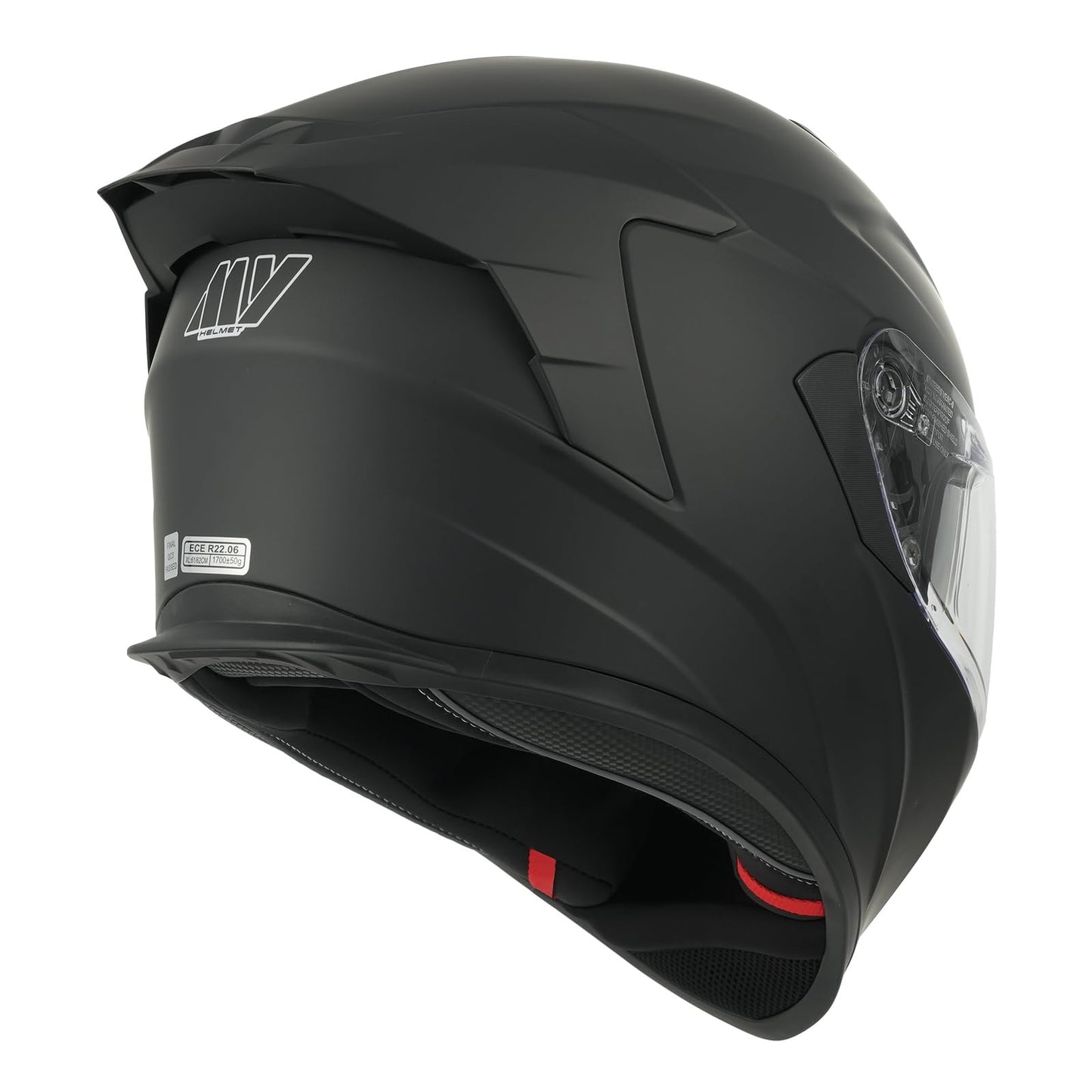 MY Motorcycle Full Face Helmet with Sun Visor for Men and Women, ECE 22.06 Approved, Model MY-936 (Matte Black, XS)