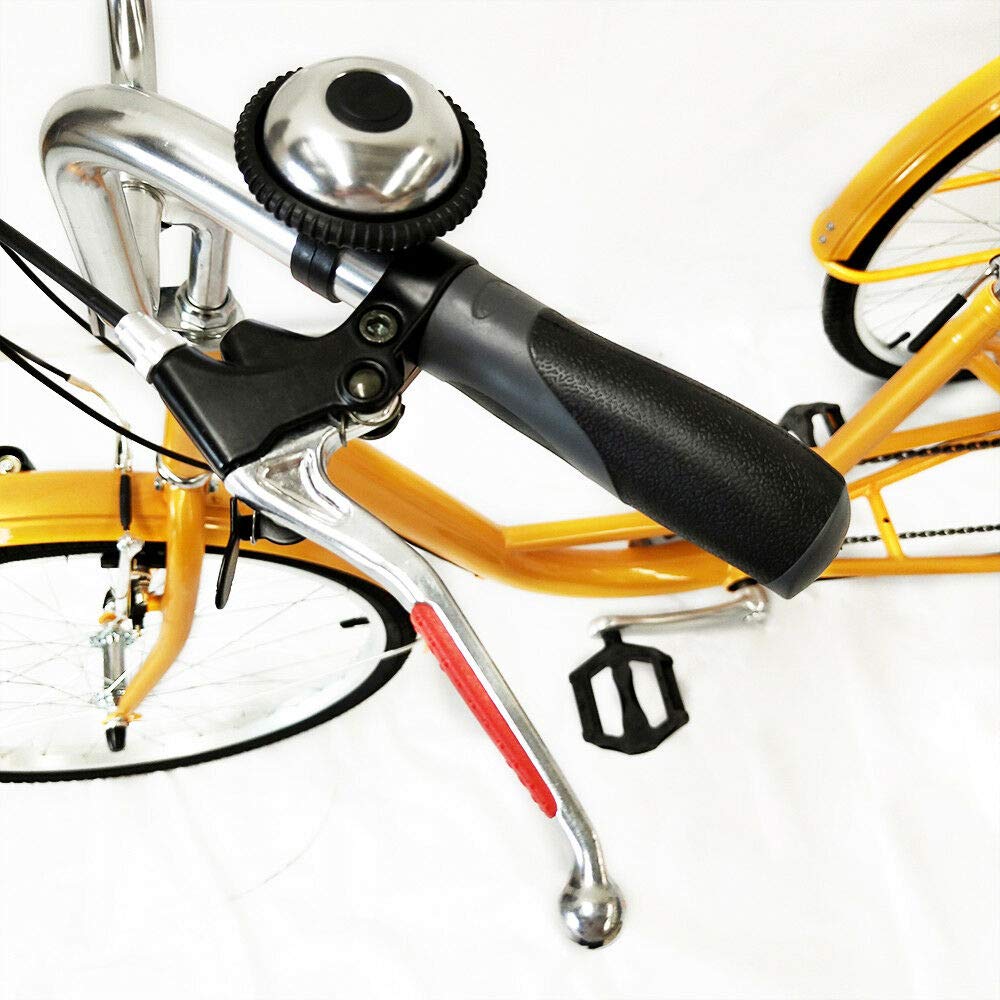 MINUS ONE adult tricycle Bicycle with 3 wheels Seniors' bike Cargo bike 24" 6-speed gear shift (yellow with lights)