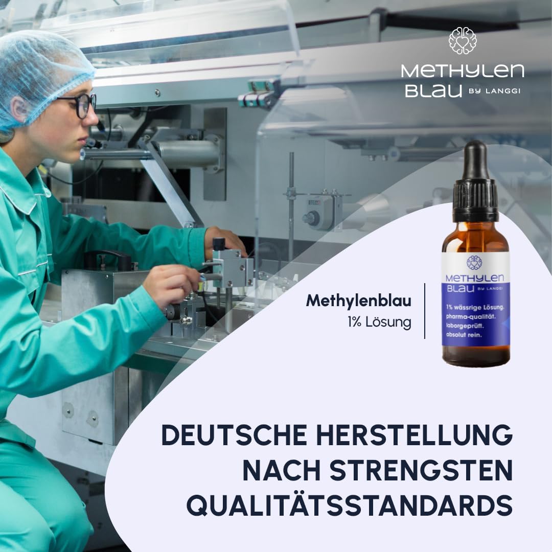 Methylene Blue Drops Pharmaceutical Grade | 99.9% pure | German production & lab analysis | 100ml (2 pack)