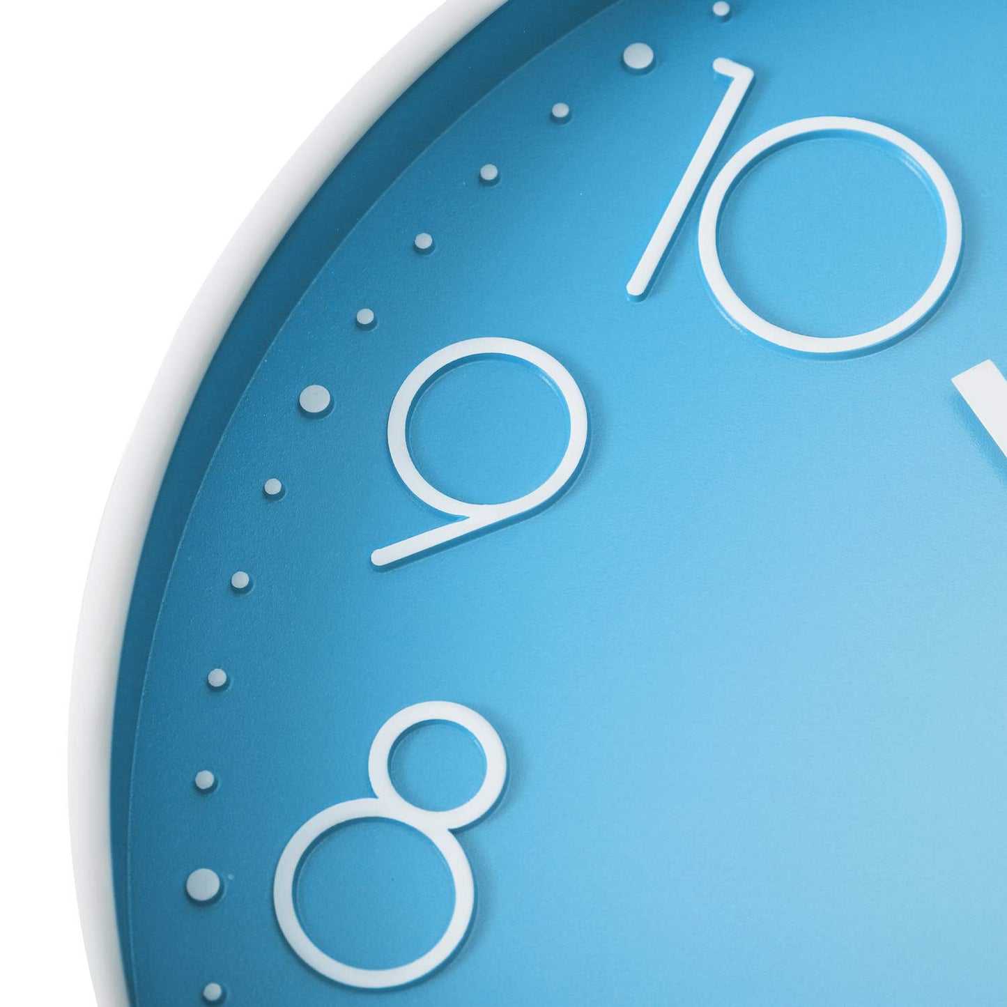 Lafocuse Blue Modern Wall Clock Silent 30cm, 3D Numbers No Ticking, Quartz Wall Clock Analog Easy to Read Decor for Living Room Nursery School Kitchen Office