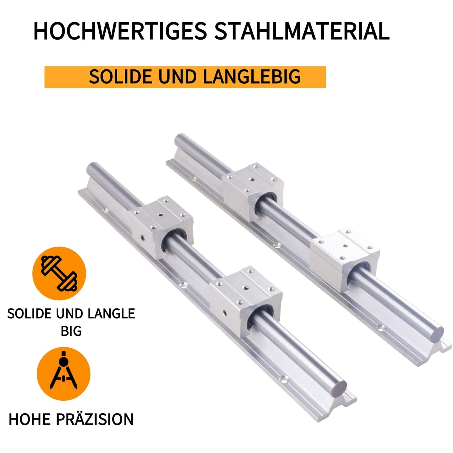 ONLISUM Linear rail guide SBR20 1000mm 2 pieces linear shaft 4 pieces SBR20UU bearing block CNC kit linear rails and bearings kit for automated machines and systems