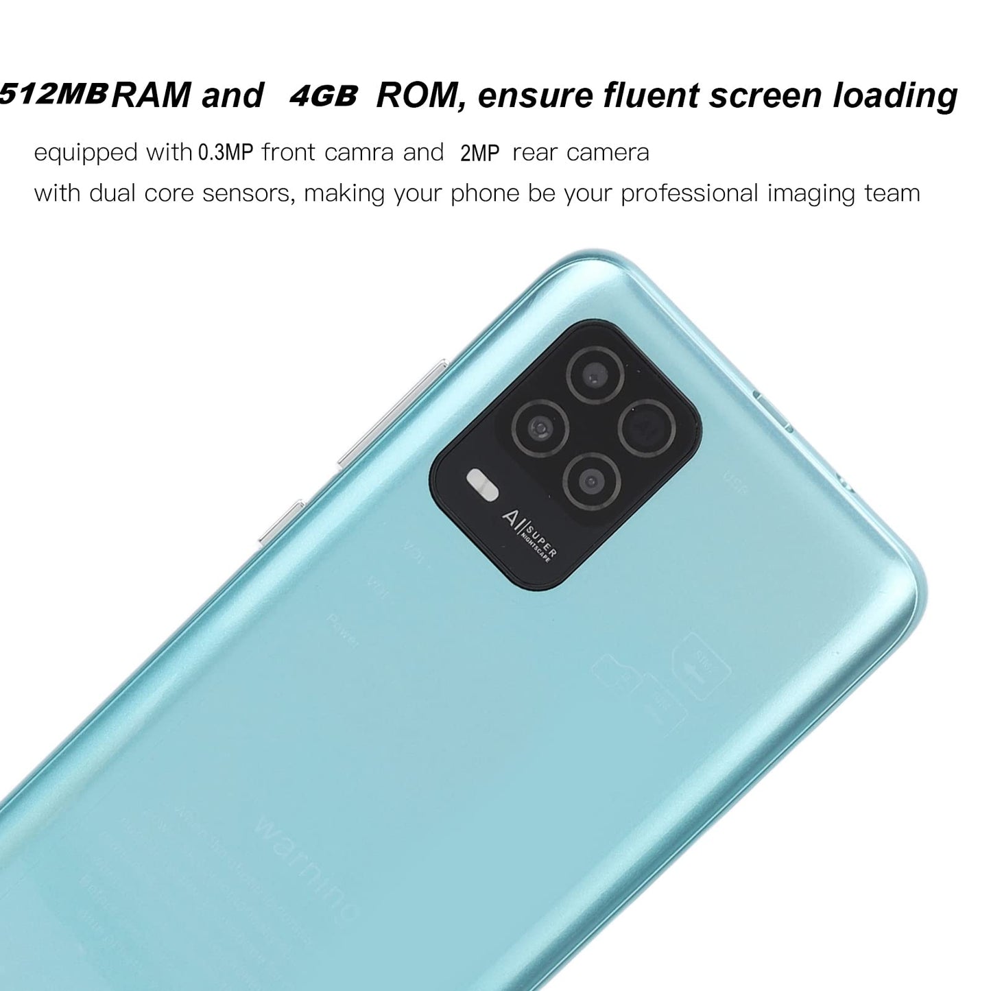 8 Pro smartphones without contract, Android phones without contract, 5 inch full screen display, 512MB RAM 4GB ROM storage, dual SIM phone, face recognition, slim mobile phone for Android 4.4.2 (Green)