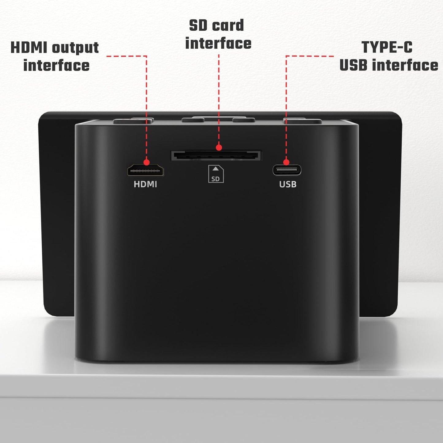Digital film and slide scanner with large 5-inch LCD display, converts 135, 126 KPK, 110 negatives, color and black-and-white slides, and Super 8 film into 22 MP JPEG images.