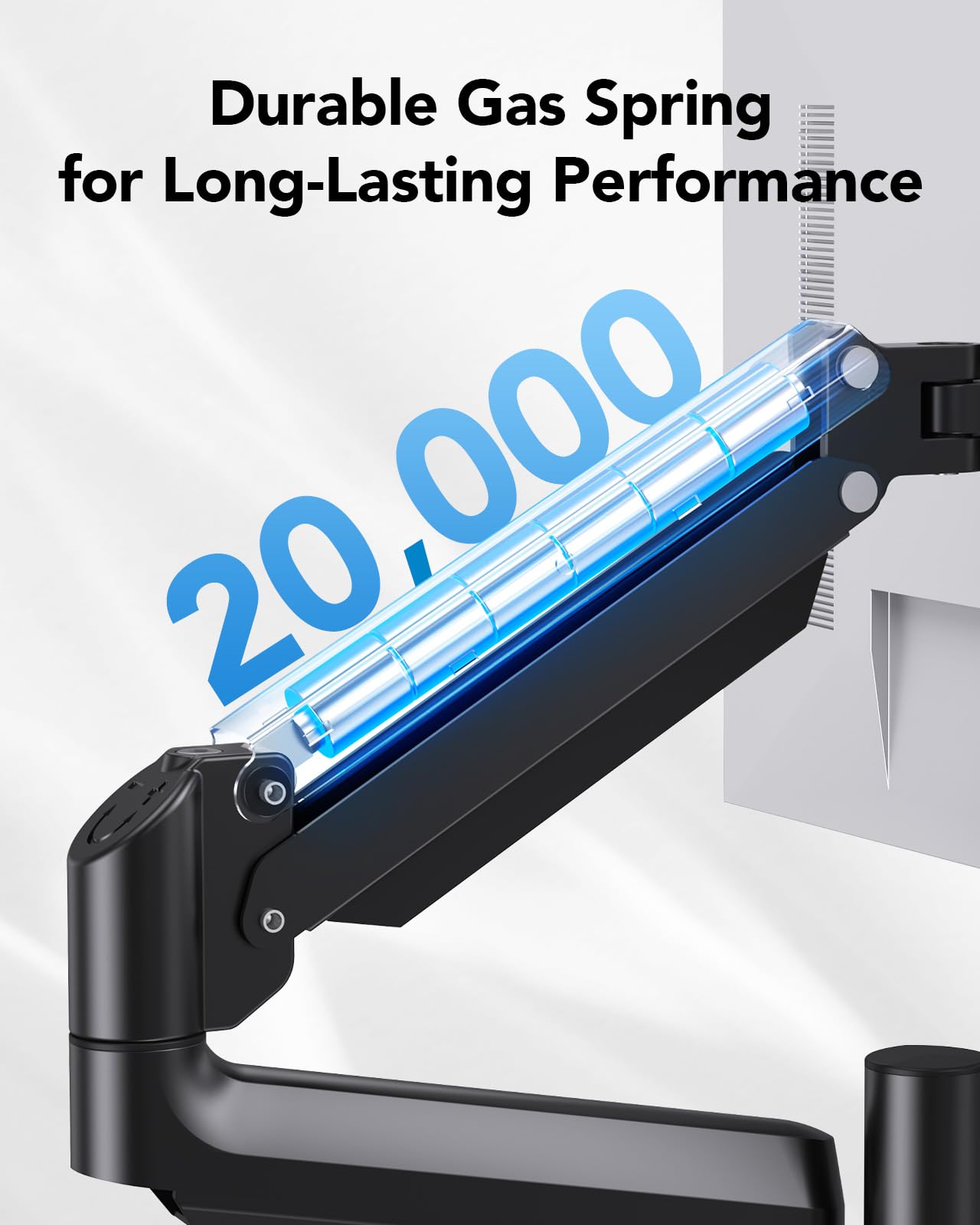 HUANUO Monitor Mount 2 Monitors 13-32 Inch, Height Adjustable Screen Mount with Long Arm, VESA 75/100mm, Increased Load Capacity 2-9 kg, 2 Mounting Options
