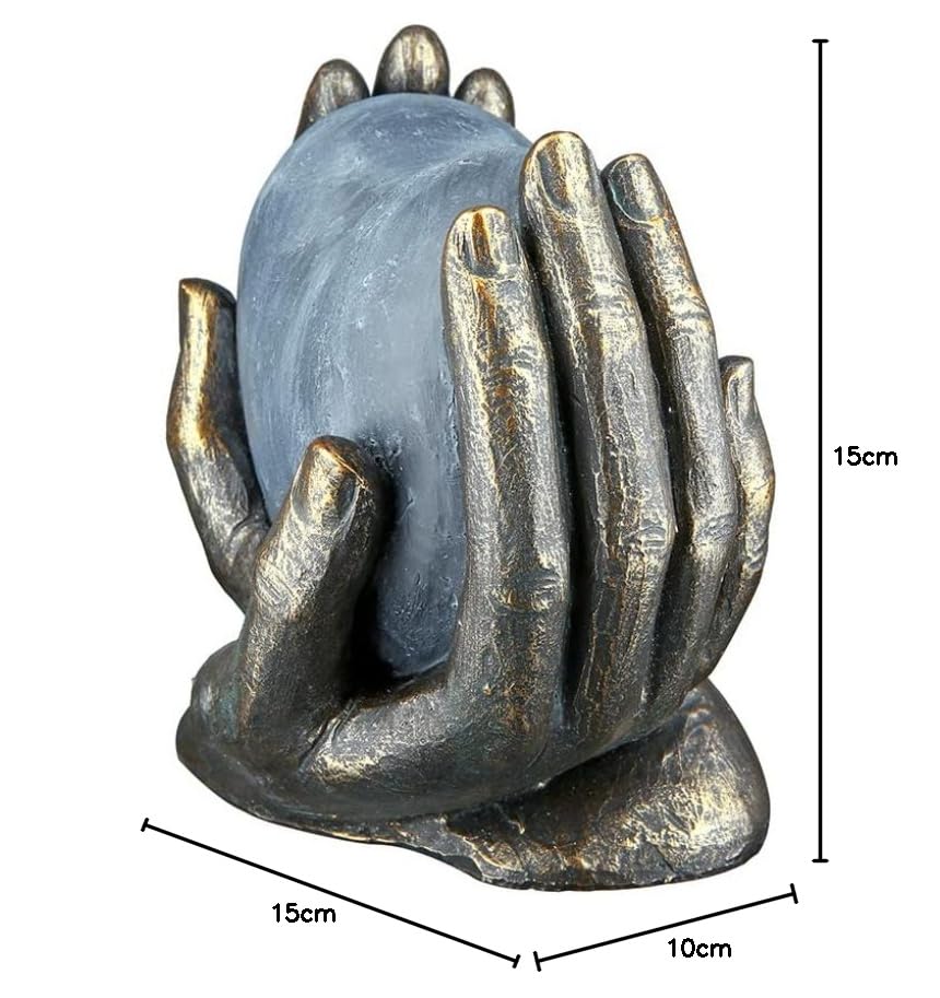 Casablanca modern design GILDE deco sculpture heart in hands - poly - gift birthday christmas - deco living room - color: bronze gray - height 15 cm.