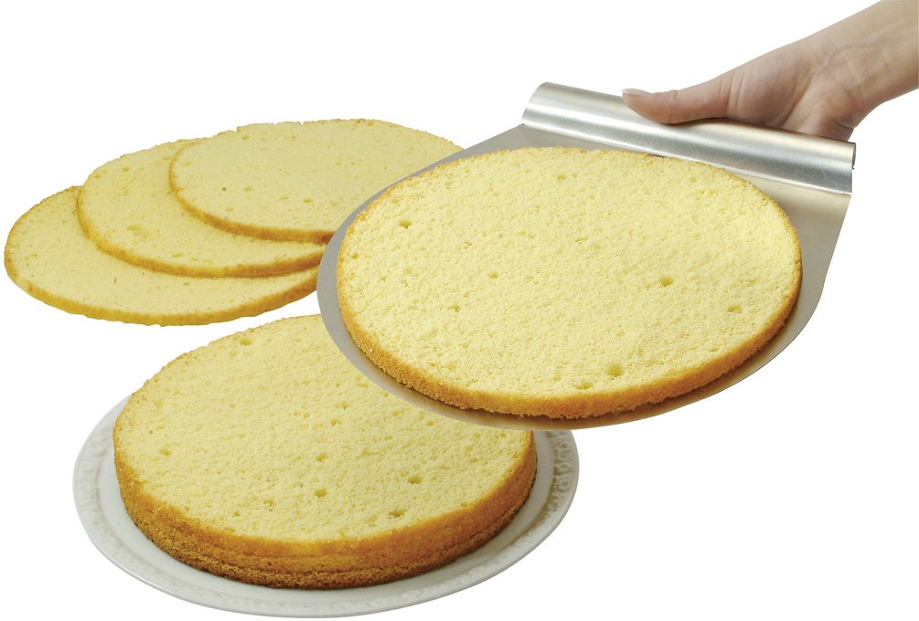 Zenker 7705 Patisserie Cake Base Cutting Aid Set - Includes pastry knife & cake lifter, stainless steel, Ø26/28 cm, Silver