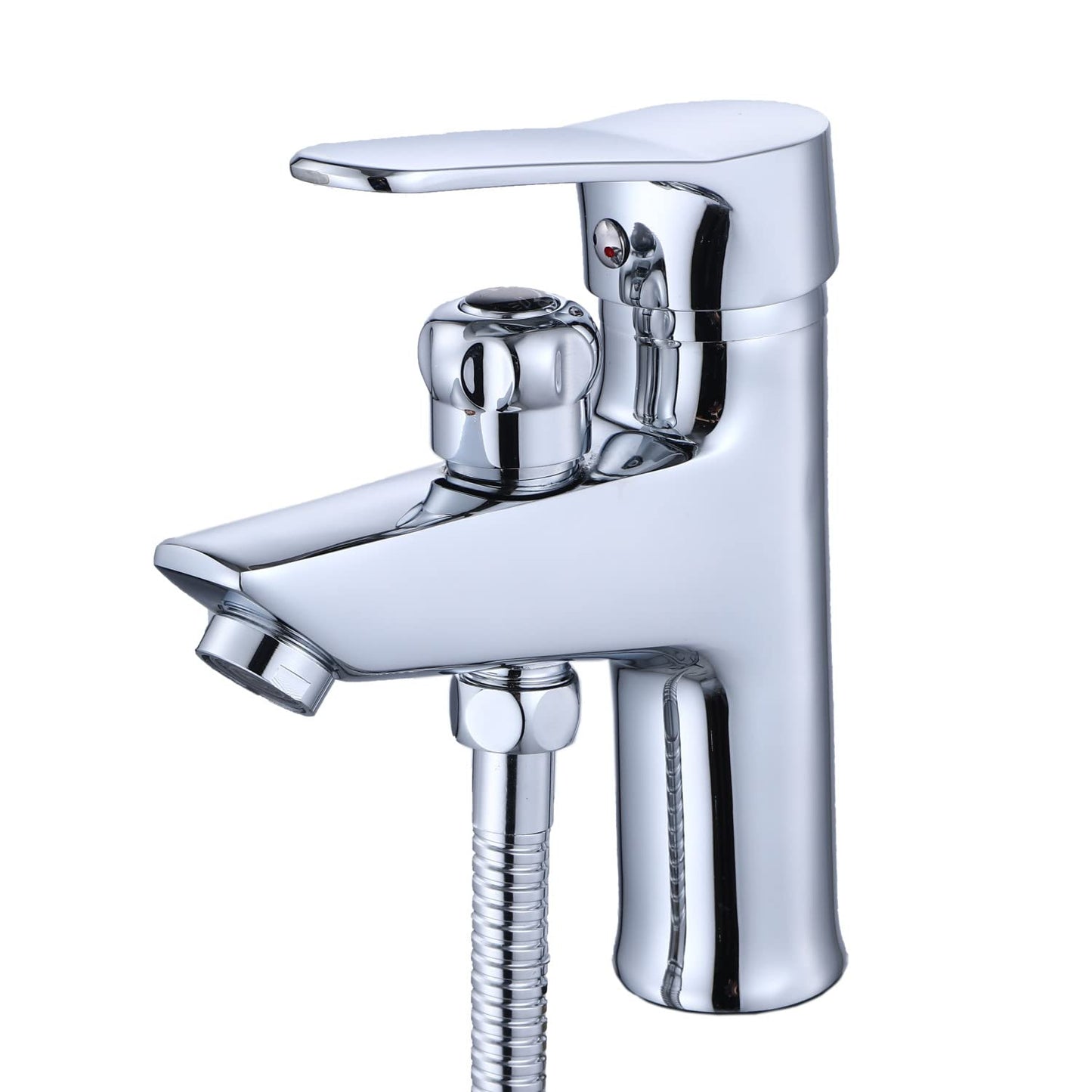 ZXC washbasin faucet with diverter for shower, high-quality single-lever washbasin mixer including shower set in chrome.
