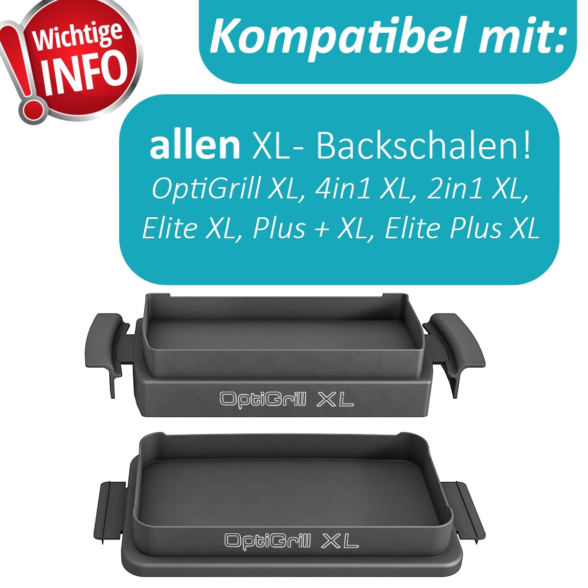 Waffle insert compatible with Tefal OptiGrill XL, 4in1 XL, 2in1 XL, Elite XL, Plus + XL, Elite Plus XL, Silicone baking tray insert, Belgian waffles, waffle, accessory
