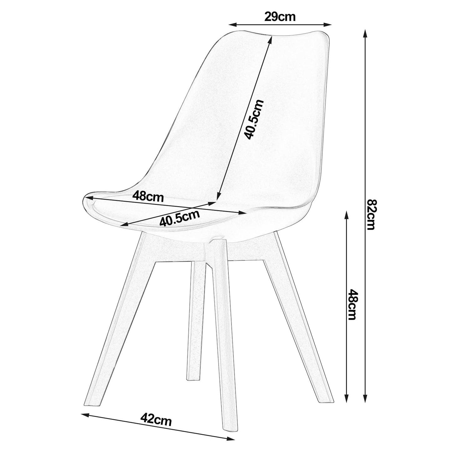 WOLTU Dining Chairs Set of 4, Scandinavian Kitchen Chairs, Retro Design, Seat Upholstered in Faux Leather, with Solid Wood Legs, up to 150 kg load capacity, Yellow