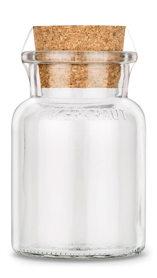 Anchor seasoning empty cork glass, small, 24 empty small spice jars, for filling with spices, herbs or candies, great guest gift, 170ml, embossing
