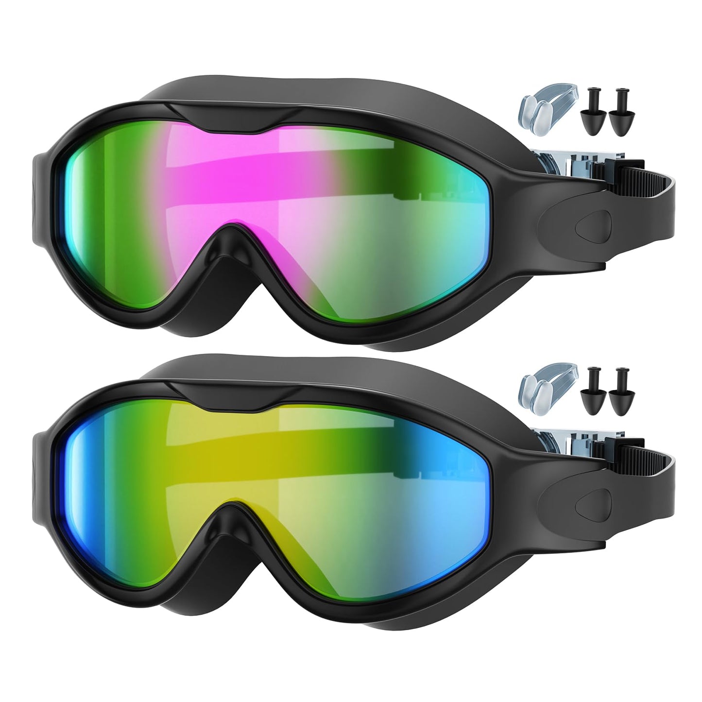 Yomisee Swim Goggles for Men Women Adults, 2 Pack Swimming Goggles with UV Protection & Anti-Fog Protection.