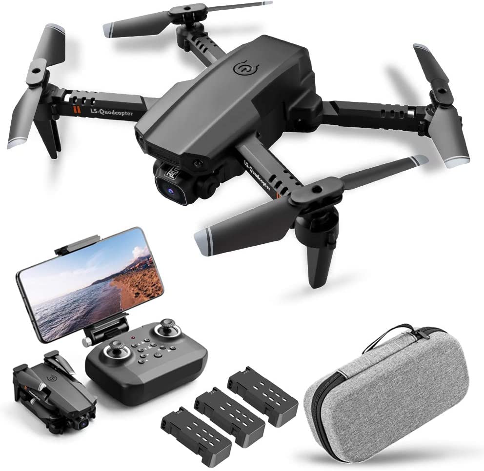 Goolsky drone with 4K camera, drone with dual camera, track flight, gravity sensor, gesture photo/video, altitude hold, headless mode, RC quadcopter for adults and children.