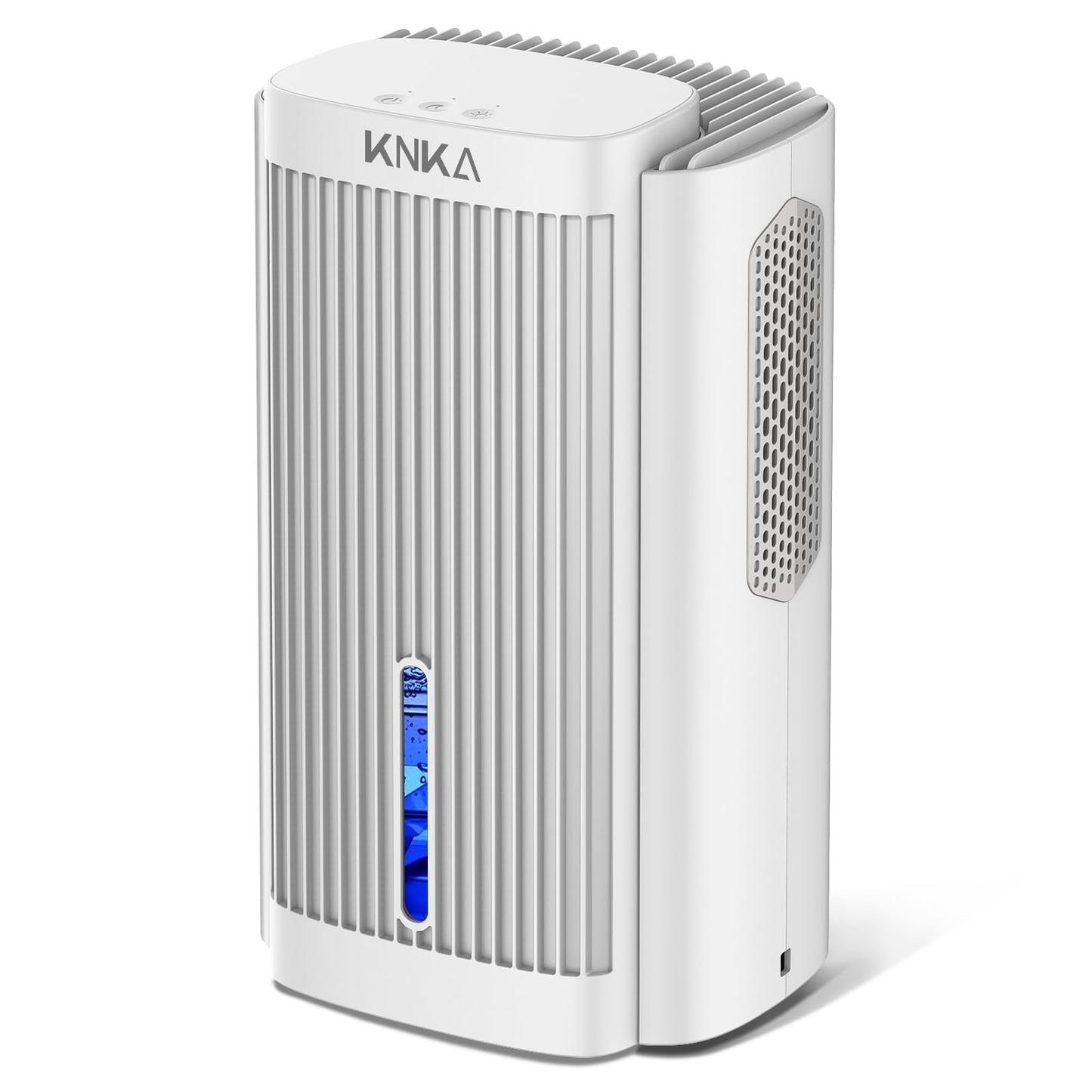 KNKA Dehumidifier, Electric Dehumidifier, 1.1L, Room Dehumidifier below 28dB for Apartment, Bathroom, Basement, with Automatic Shutdown and Sleep Mode, Colorful Night Light (White)