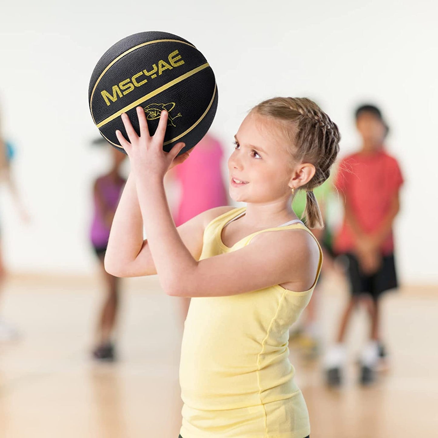 Basketball Size 5 for kids - Mini Basketball Size 3 for youth kids hands - Outdoor Rubber Black