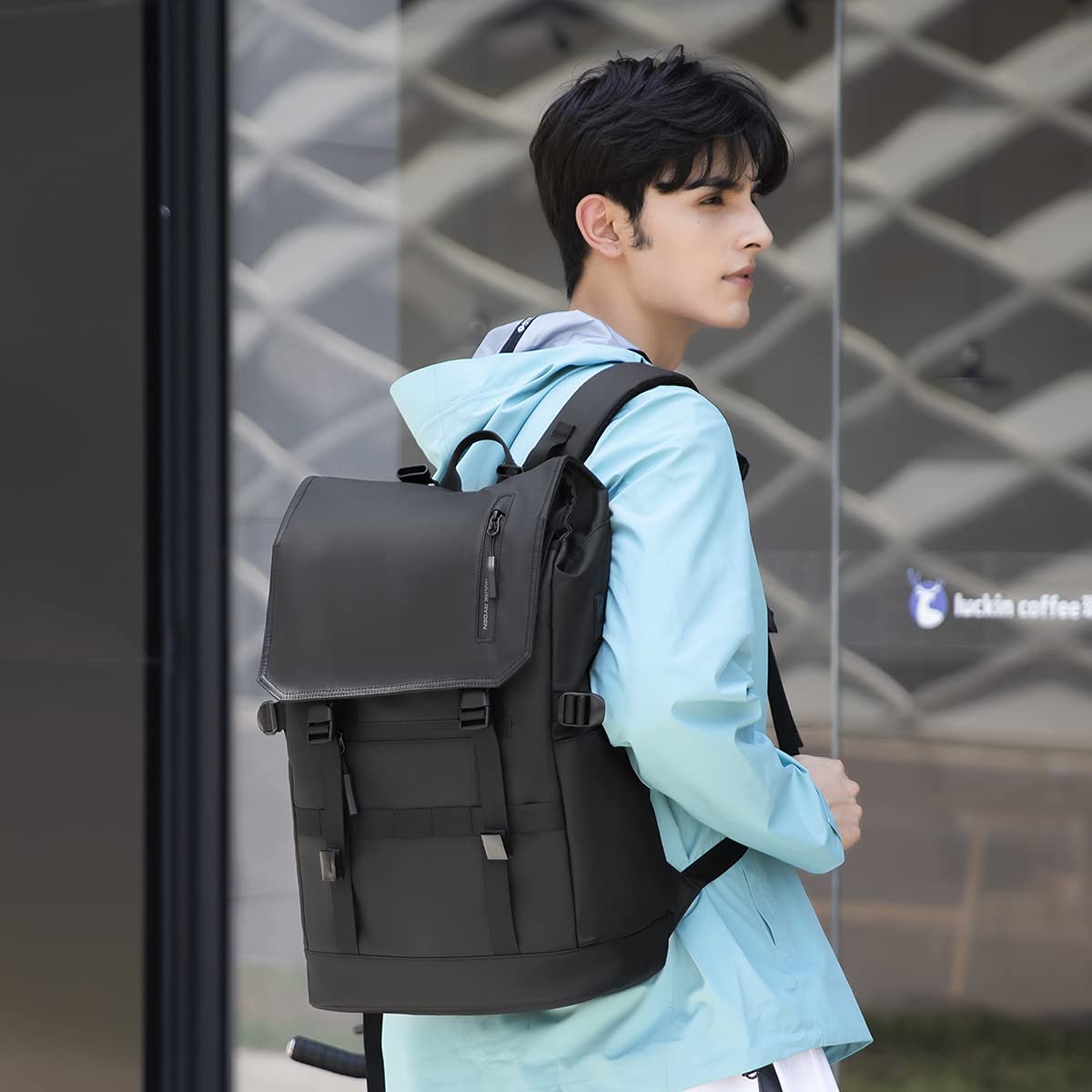 MARK RYDEN Rolltop Backpack with 3-Size-Technology, 15.6" Laptop Compartment, Water-Resistant, Compass, RFID-Blocking for Work, School, Travel, and Sports. Perfect for Men and Women.