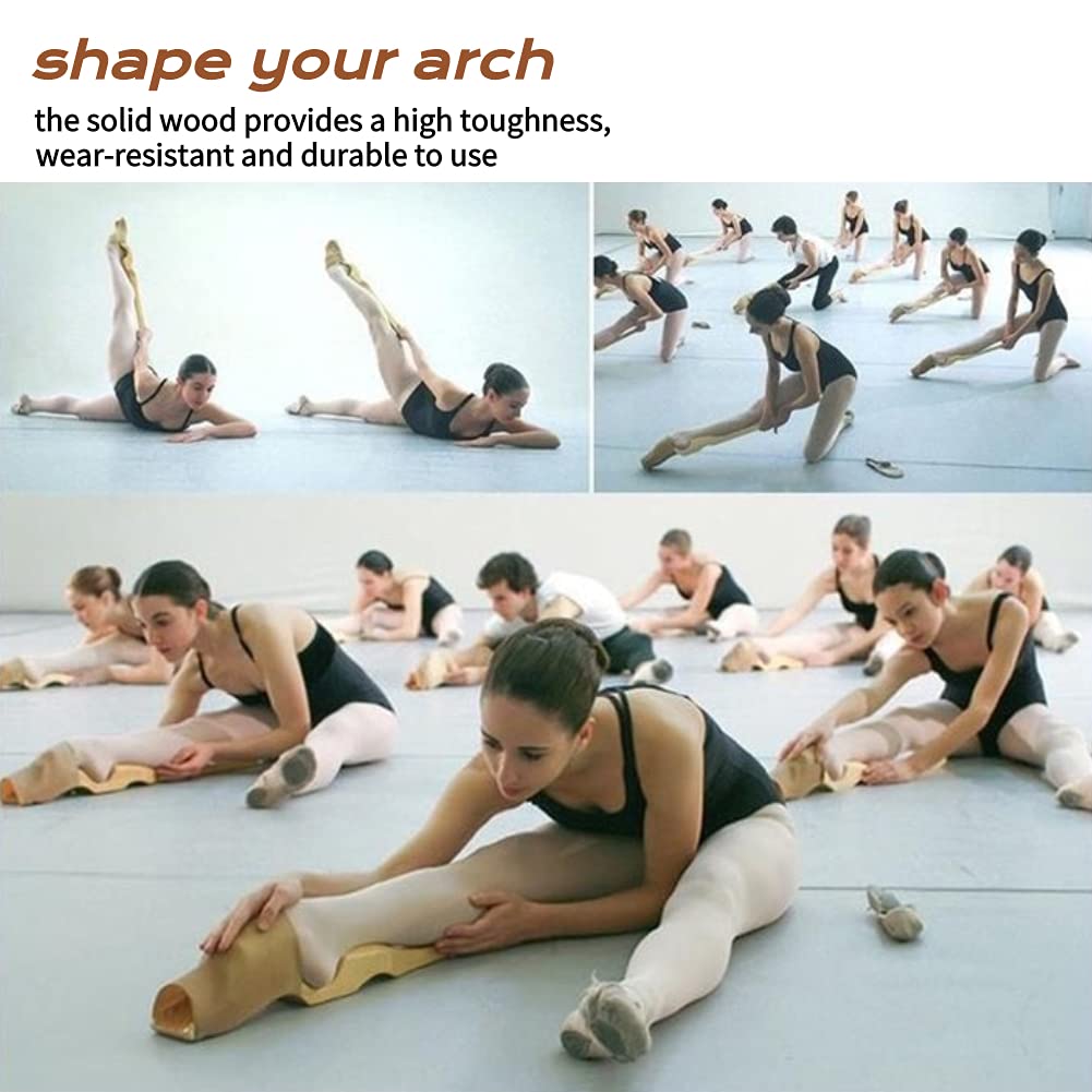 Wakect's Ballet Foot Stretcher, Foot Leg Stretcher, Pine Wooden Foot Pointe Dance Ballet Stretching feet with Rubber Band, For Training Flexibility Enhancement.