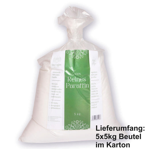 BwLights - High-quality White Paraffin Wax | Wax Granules for Melting & Making your own Candle | 100% Paraffin | easy to pour & long-lasting burn (25 kg)