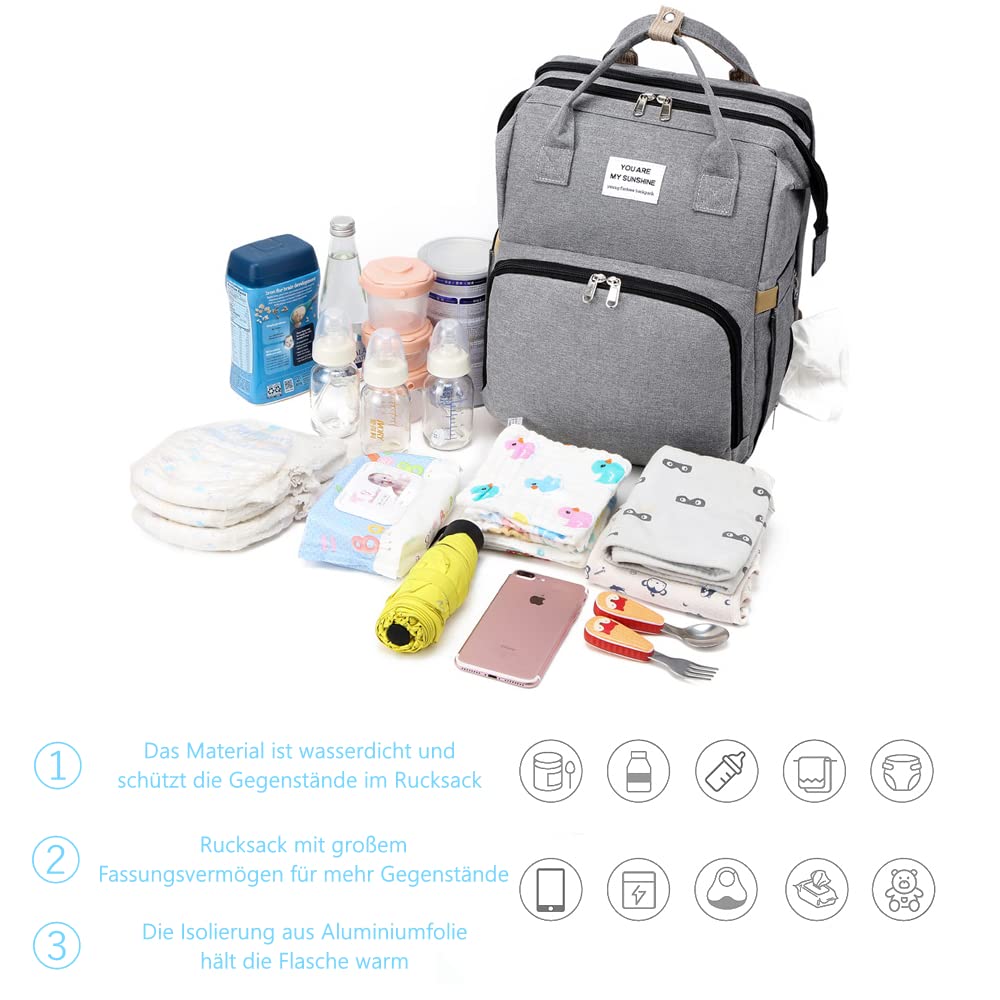 Bibykivn Baby diaper bag backpack, diaper backpack, baby bag travel backpack with changing pad, multifunctional waterproof large capacity diaper backpack, great for mom.