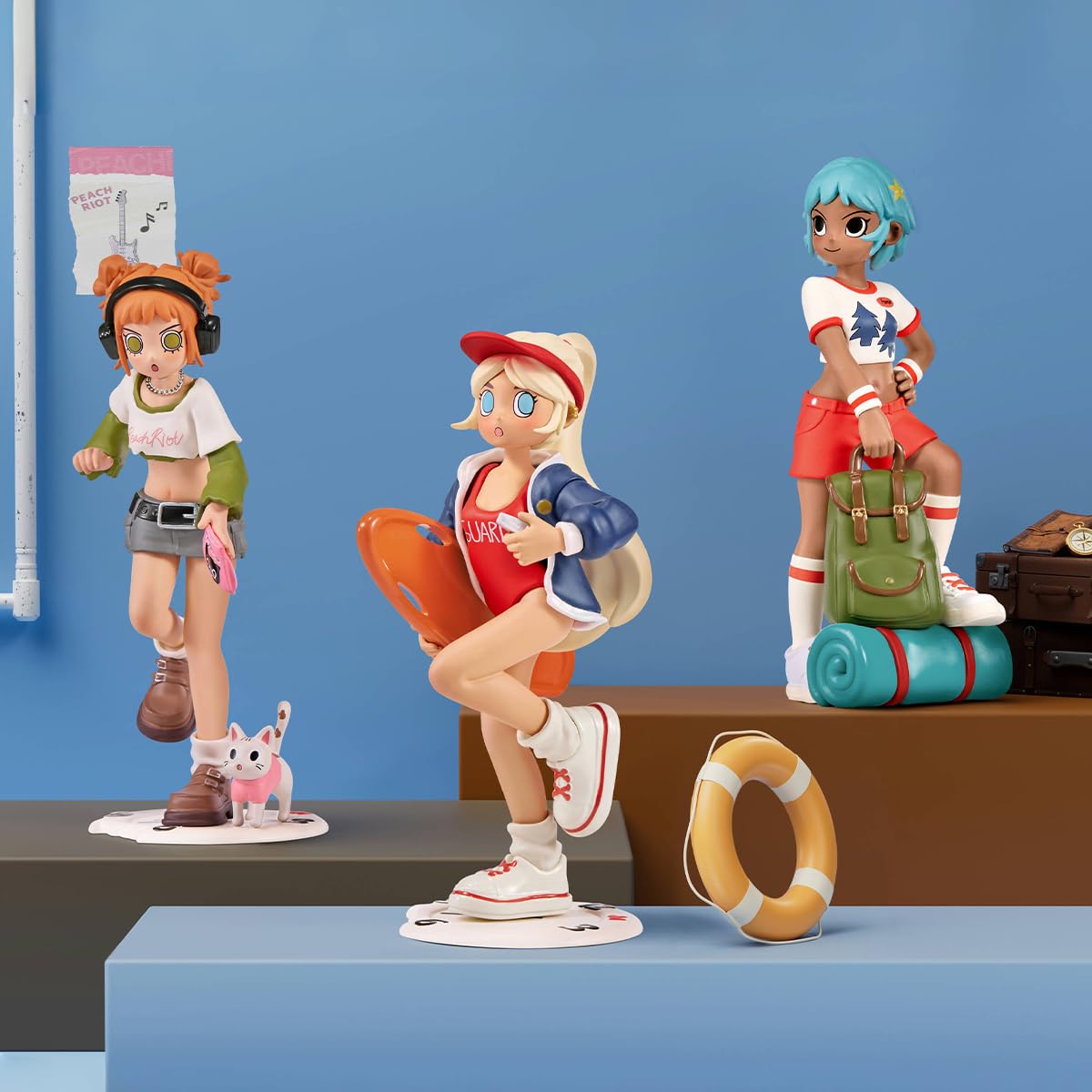 POP MART Peach Riot Rush Hour Series Figures Collectible Art Toys Action Figures Gift Whole Set