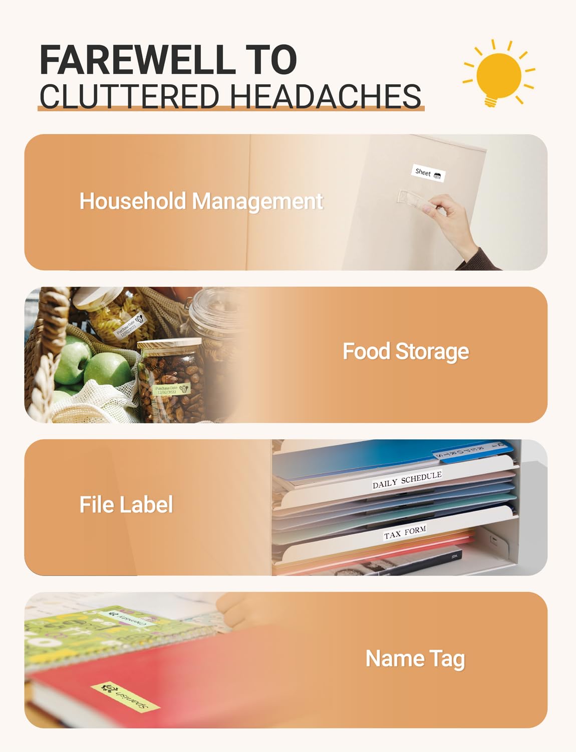 MakeID label tape compatible with L1/Q1/E1 (16mm x 4m) Self-adhesive plastic as label tapes 3 x white