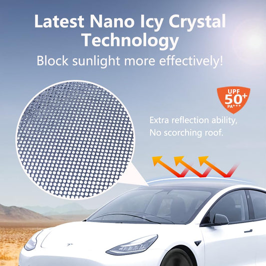 TESBEAUTY Enhanced Tesla Model Y Sunshade UV Blocker No Sagging Cool Material Tesla Camping Privacy Curtains Privacy Camping Sunshade Sunshade