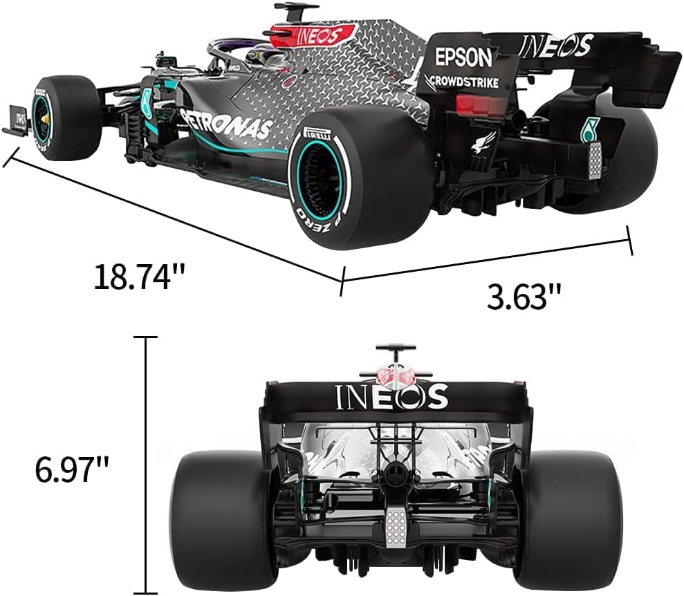 Mercedes F1 RC Car RASTAR 1/12 Mercedes AMG F1 W11 EQ Performance 2.4GHz Remote Control Car Officially Licensed Mercedes Benz Racing Toy Model Car for Kids Adults - Black