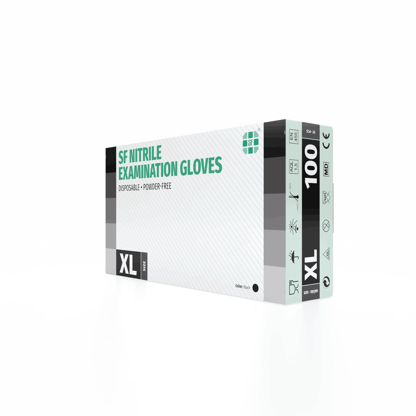 Black XL Nitrile Gloves - 1000 (10x100) Pieces Disposable Gloves, Medical Gloves, Powder-Free, Latex-Free, for Medical, Kitchen, Cleaning, Cosmetics, Household