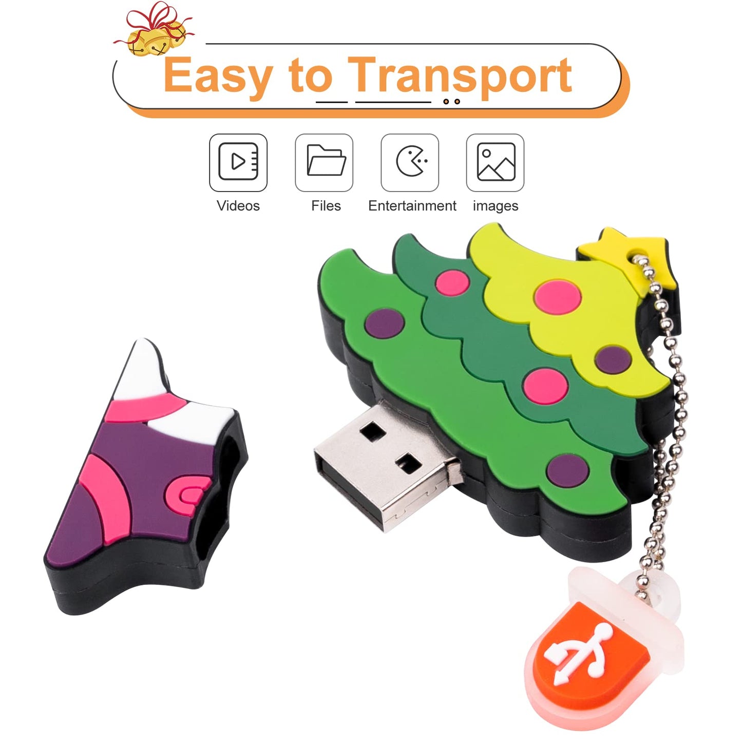 LEIZHAN USB Flash Drive 5 Pack 16GB Memory Stick Santa Claus Reindeer Cute Christmas Series Gift for Students and Kids
