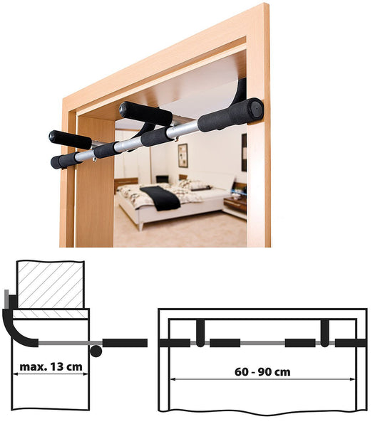 Newgen Medicals Pull-Up Bar: 4-in-1 fitness equipment for the door frame (pull-up bar for door frames, training device for abs, abdominal trainer)