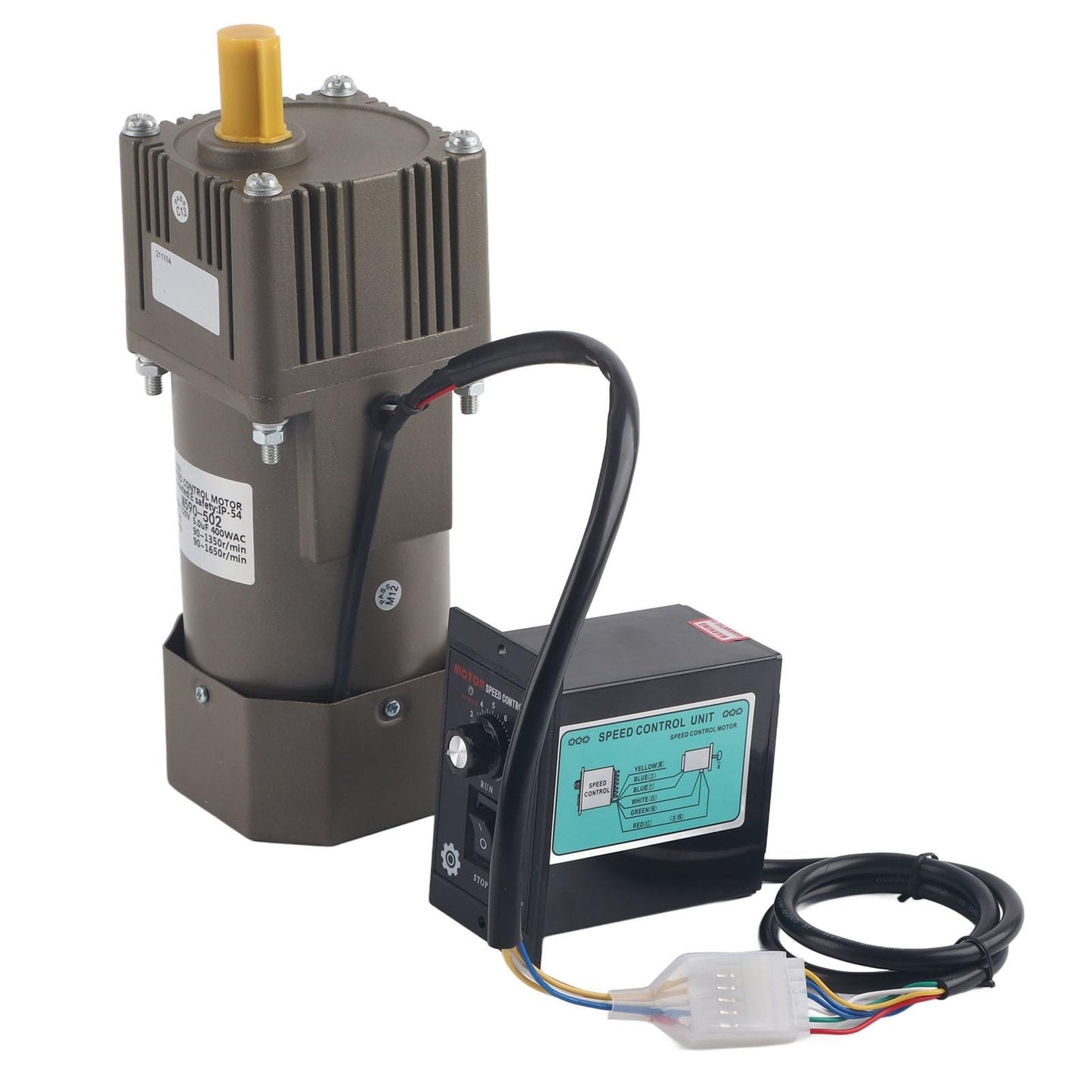 AC 220V 90W motor with adjustable speed infinitely variable frequency converter motor with gear controller and bracket (50K)