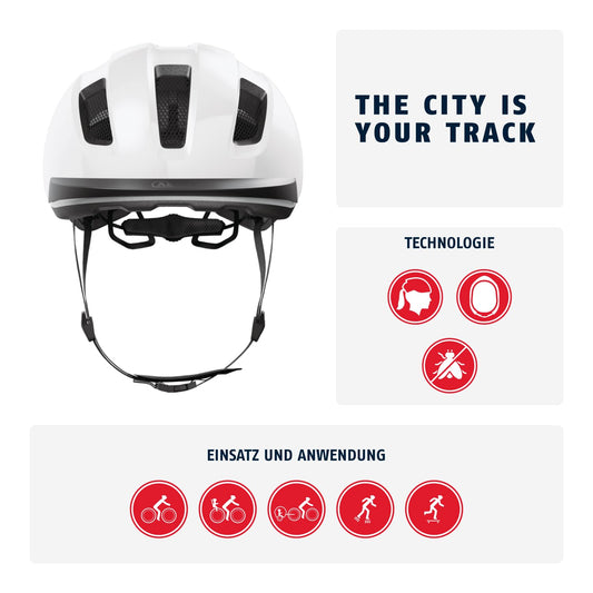 ABUS Bike Helmet PURL-Y - suitable for E-bikes and S-pedelecs - stylish NTA protective helmet for adults and teenagers - White, size M.